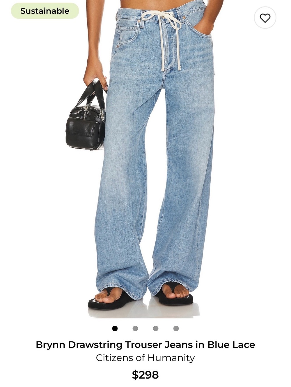 Citizens Of Humanity Light Blue Wide-Leg Drawstring Jeans - Picture 8 of 8